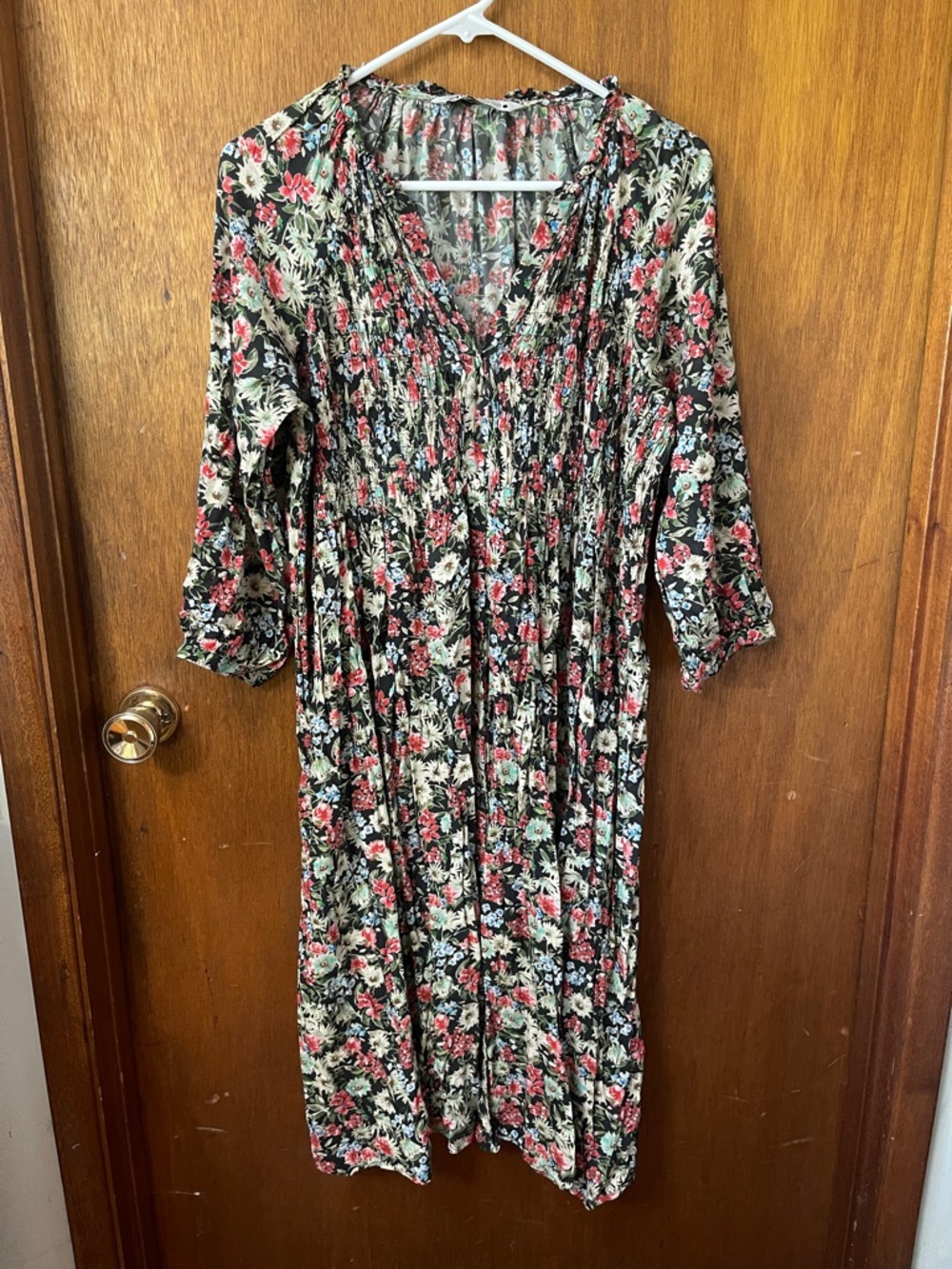 Zara floral smock midi dress